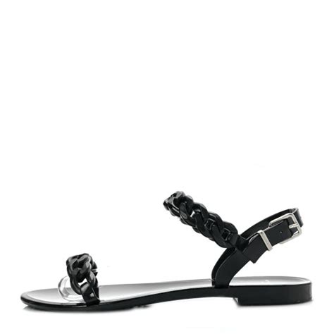 GIVENCHY Jelly Chain Nea Sandal Flats 40 Black